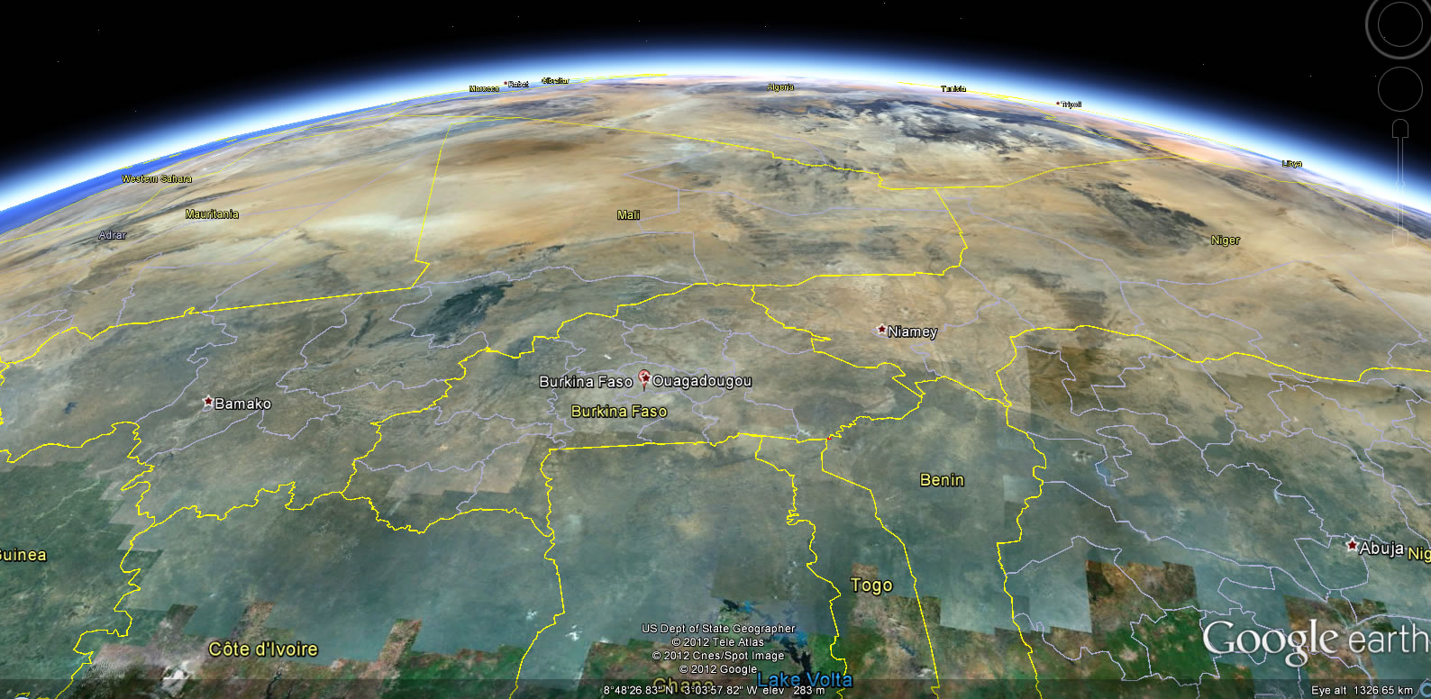 Burkina Faso terre carte